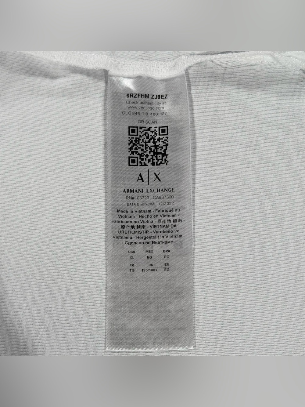 Armani Exchange Mens White Organic Cotton Short Sleeve Polo Shirt XL - Picture 5 of 8